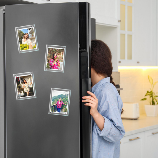 Personalised Acrylic Photo Fridge Magnet Set of 4 pcs