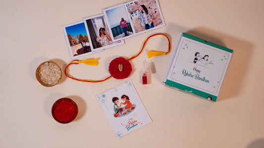 Personalised Polaroid Fridge Magnet + Seed Rakhi