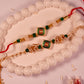 Royal Emerald Green Kundan Couple Rakhi Set