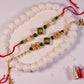 Royal Emerald Green Kundan Couple Rakhi Set