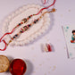 Blue Square Kundan Bhaiya-Bhabhi Rakhi Set