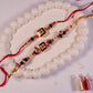 Blue Square Kundan Bhaiya-Bhabhi Rakhi Set