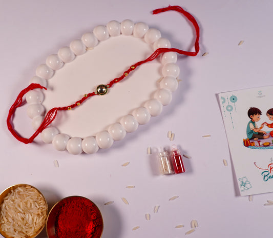 Classic Red Thread Kundan Rakhi