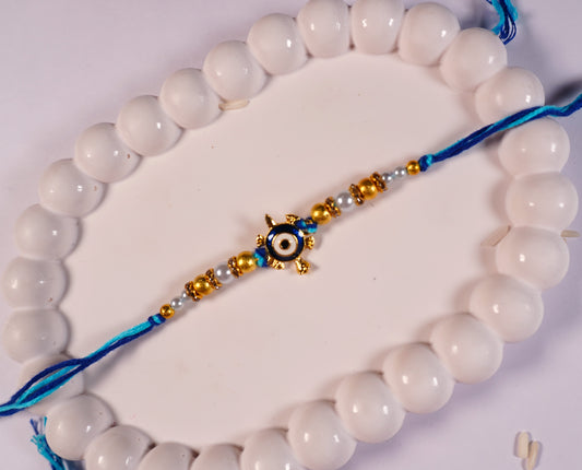 Turtle Blue Evil Eye Rakhi