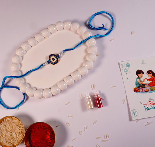 Oval Shape Blue Evil Eye Rakhi
