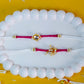 Pink Kundan Couple Rakhi