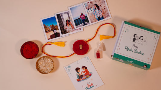 Personalised Polaroid Fridge Magnet + Seed Rakhi